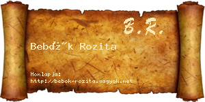 Bebők Rozita névjegykártya